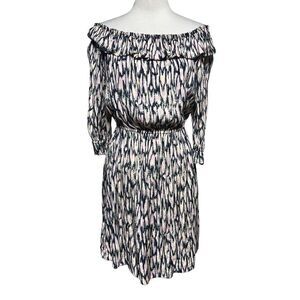 Scotch & Soda Silky Abstract Off the Shoulder Mini Dress Size Small